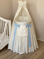Dressed Moses Basket, Long Skirt & Stand