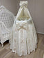 Dressed Moses Basket, Long Skirt & Stand