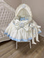 Hooded Dressed Moses Basket, Short Skirt & Stand