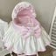 Hooded Dressed Moses Basket, Short Skirt & Stand